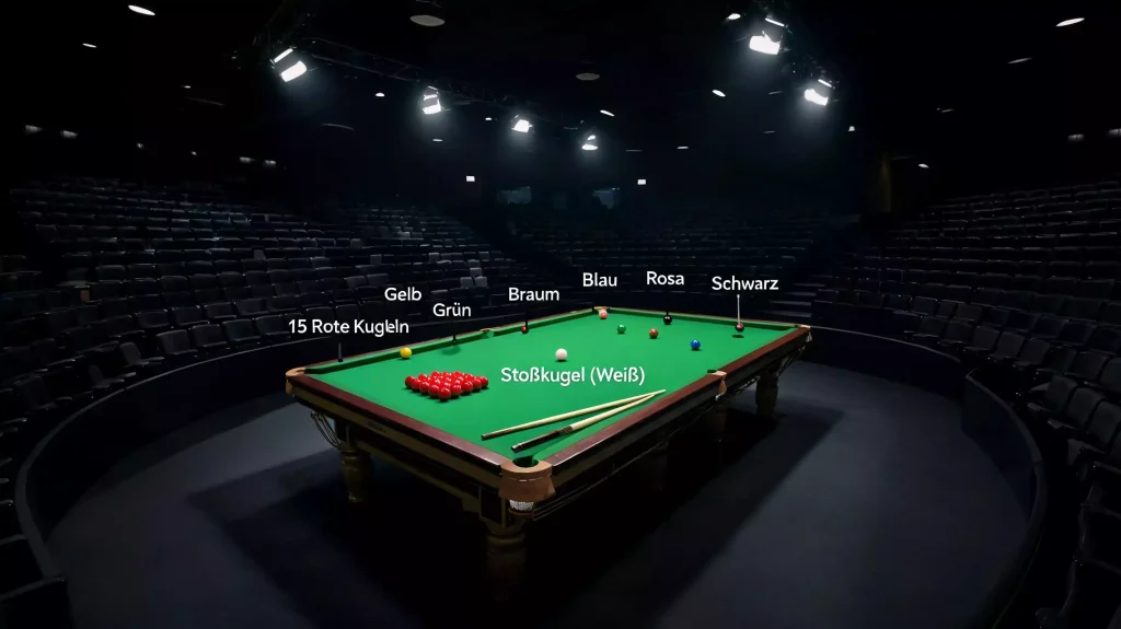 Crucible Theatre Sheffield als Spielort der Snooker WM mit One-Table-Setup und 980 Plätzen